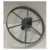 Vintage Metal Wheelbarrow Hub, 10.5"D