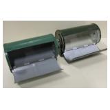 2 VNTG Green Tin Bob-Bet Belt Turn Bait Cylinders