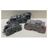 3 Vintage Miniature Pewter Rail Road Train Cars
