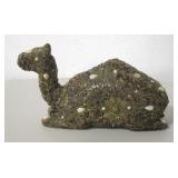 Camel Folk Art Figurine w/ Brass & Mineral Inlay