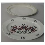 2 VNTG Styled Floral/Plain Porcelain Serving Trays