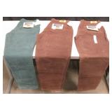 3 Various Sized Denim Blue & Red Pants