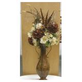 Decorative Handle Vase w/ Faux Floral Bouquet