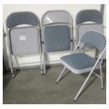 4 Meco Co. Metal Fabric Party Collapsible Chairs