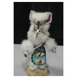 Hopi White Dog Kachina Doll Figurine by E. Curley