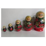 5pc VNTG Russian Tourist Matryoshka Nesting Doll