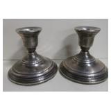Pair of Sterling Weighted Candle Stick Holders
