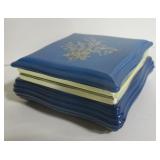 Italian Blue Alabaster & Brass Floral Ring Box