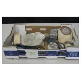 Various Dyed Geodes, Marble, Mica, Galena & Pyrite