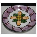Signed Stephen Kilborn Painted Pottery Plate 14"