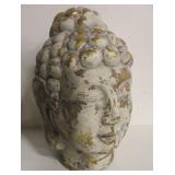 Ceramic Buddha Head Bust w/ Faux Gilt Finish