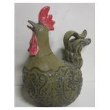 ABQ Ceramic Brown & Red Chicken Form Statue
