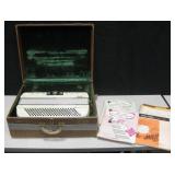 Vintage 20th C. Ancona Accordion, Case & Music