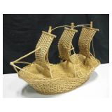 Columbus / Spanish Style Basket Ship w/ Sails