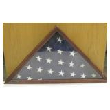 Triangle Form Shadow Box of U.S.A. Flag
