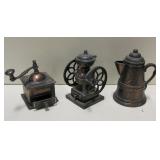 Various Copper Washed Miniature Table Top Items