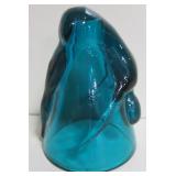 Male Nude Figure Grasping Blue Tone Shot Glass