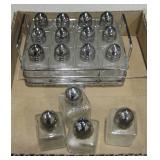 Lot of 16 Individual Salt/Pepper Shakers w/ Tray