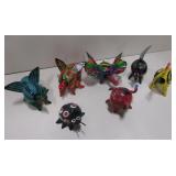 7 Various Acrylic Bobble Head Creature Toys