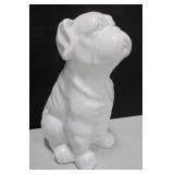 VNTG Table Top Ceramic White Bulldog Figure Statue