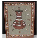 15.5" x 12.25" Mixed Media Pottery & Mineral Art