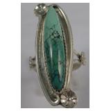 Sterling Silver Landers Spider Web Turquoise Ring