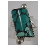 Sterling Silver Landers Spider Web Turquoise Ring