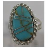 Sterling Silver & Kingman Turquoise SW Ring