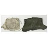 2 Vintage Silver-Toned Flapper Purses