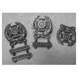 3 Military Iron Cross Rifle Award Badges / Pin