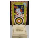 Tin Clown Target & Box of Cards & Checker Games
