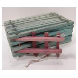 Vintage Miniature Green/Red Wood Model Fence