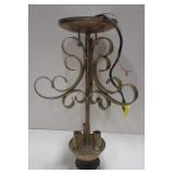 3 Light Brass Tone Iron Chandelier 17"H