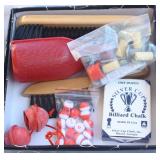 Mixed Pool Table Accessories, Brushes, Chalk, Etc.