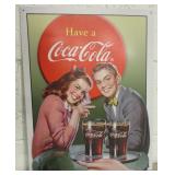 Coca Cola Co VNTG Style Young Lovers Tin Art Panel