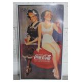 Coca Cola Co VNTG Style Beach Fashion Tin Panel