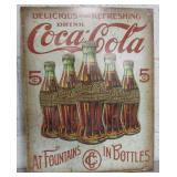 Coca Cola Co. VNTG Style Tin Art Panel, 16"x12.5"