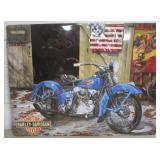 Harley Davidson Textured Tin Motorcycle Art Panel