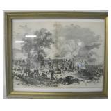 22.25" X 18.5" Antique Bull Run Lithograph