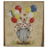 Clown w/ Balloons Textured Print by Lydia Cooper