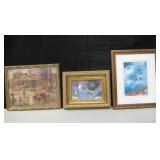 3 Various Original & Print Framed Art