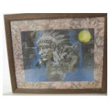 Framed Lenticular Native American Graphic Art