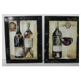 2 Jennifer Garant VNTG Style Wine Tin Art Panels
