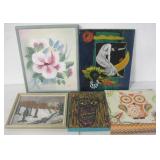 Lot of 5 Assorted Art, Largest is 17.25" X 21"
