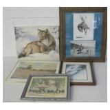 5 Assorted Art Pieces, Largest is 20.25" X 24"