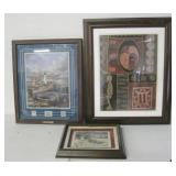 3 Assorted Art Pieces, Largest is 22" X 27"