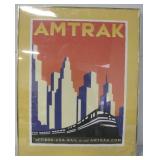 22" X 28" Framed Amtrak Poster
