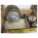Vintage Silver Plated Serving Trays & Goblet