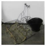 Various Metal Road Runner, Log Rack & Coal Hod