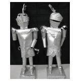 2 Table Top Metal Knight Sculptures, 29"H